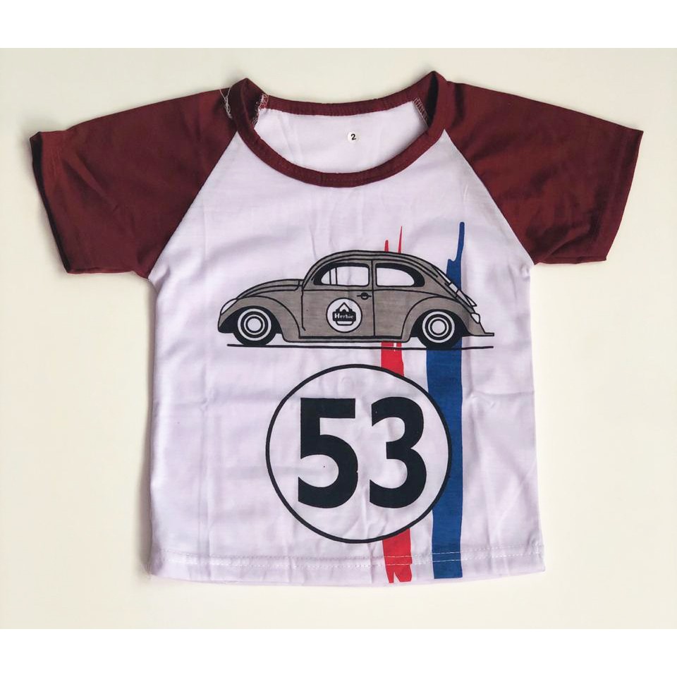 Kaos Raglan Anak Mobil53 Herbie Lengan Pendek