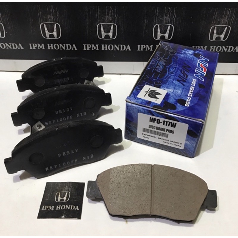 NP0 / NPS 117 Nissin Brake Pad Kampas Rem Depan Honda Freed Jazz Rs GE8 GK5 City GM2 GM6 Mobilio Civic Ferio Es VTIS Century Stream 1700cc