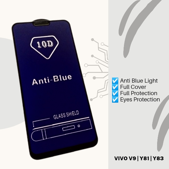 Tempered Glass 10D Vivo V9 Y81 Y83 Anti Radiasi Blue Light UV Protection