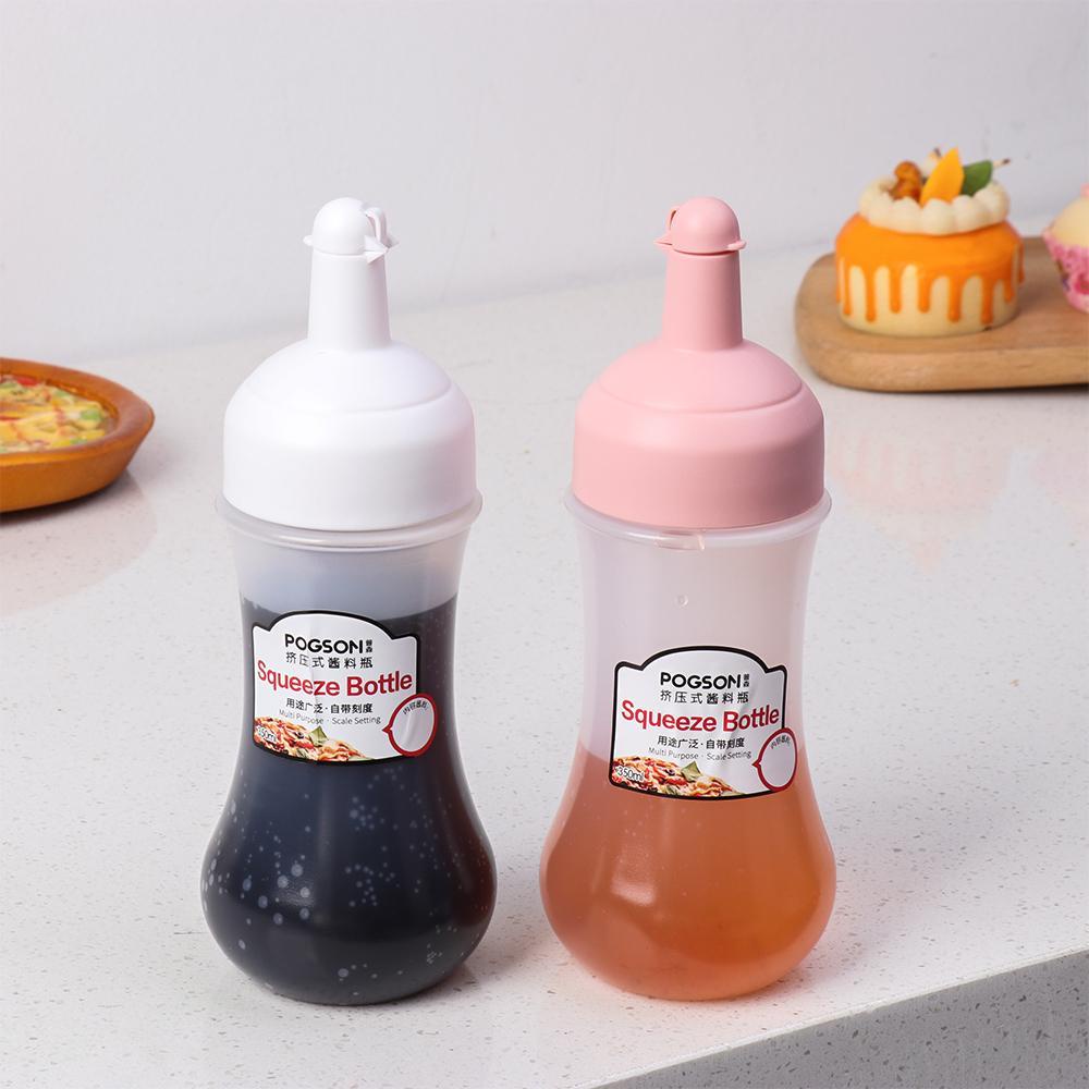 R-FLOWER 350ml Botol Remas Saos Cuka Plastik Perlengkapan Kue Tahan Debu Dapur Gadget Dispenser Bottle