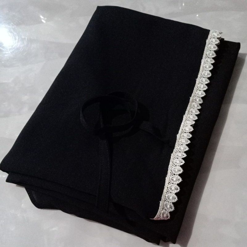 BERGO / KERUDUNG / HIJAB MARYAM RENDA-HITAM