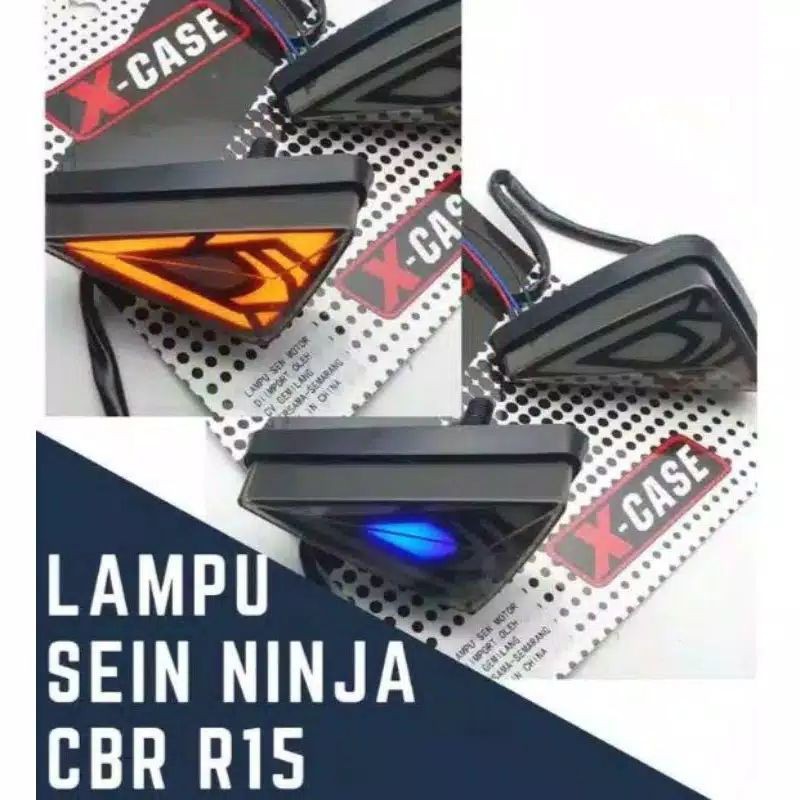 Sen Tempel Lampu Sen Led Segitiga 2 Mode Universal R15,Cbr150r,Gsx,Ninja,R25 Dan Motor Lain Nya