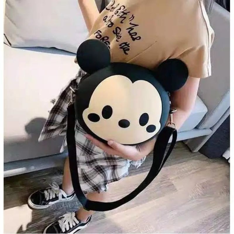 Laristerus79 TAS JELLY JUMBO KARAKTER selempang silicone miki mini line Ori import / Micky jumbo