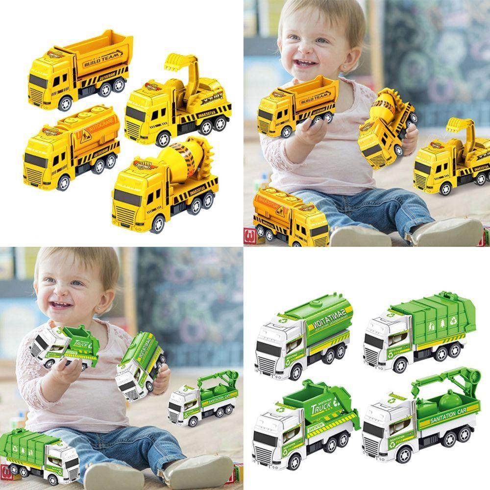 Mxbeauty Friction Powered Car Toys Puzzle Kreatif Bayi Tarik Kendaraan Model Teknik Konstruksi Excavator Anak Laki-Laki Kendaraan Carrier Mainan Teknik Mainan Kendaraan Teknik