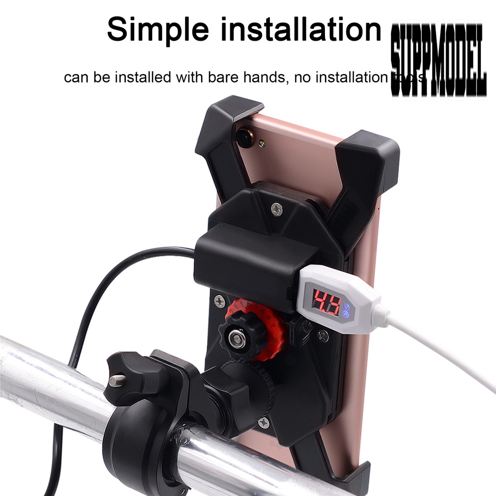 Bracket Holder Handphone Universal Anti Air Dengan Charger USB Untuk Motor / Mobil