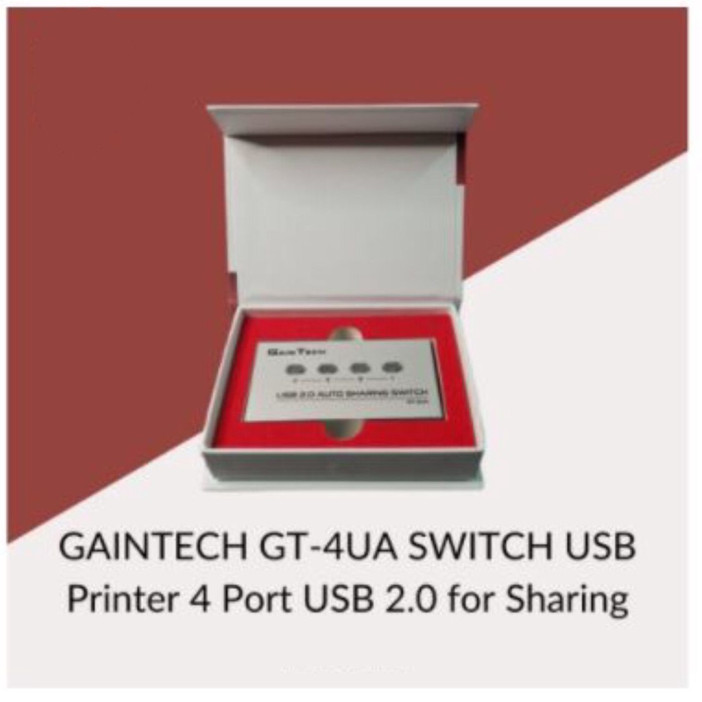 Usb 2.0 switch auto gaintech 4 port sharing for universal printer gt-4ua - Usb2.0 switcher printer 1 pc to 4 print otomatis