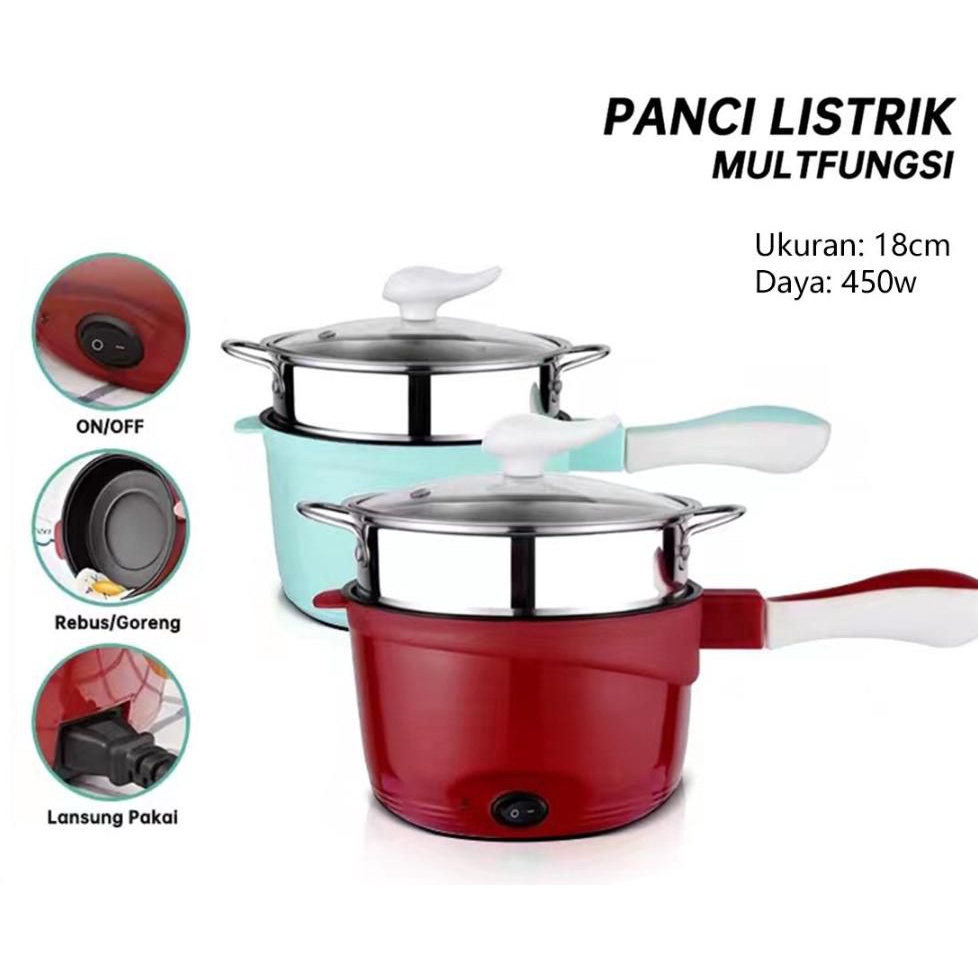 Panci Viral di Tiktok Drama Korea-Panci Listrik Set Kukusan dan Goreng  Anti Lengket  Kualitas Premi