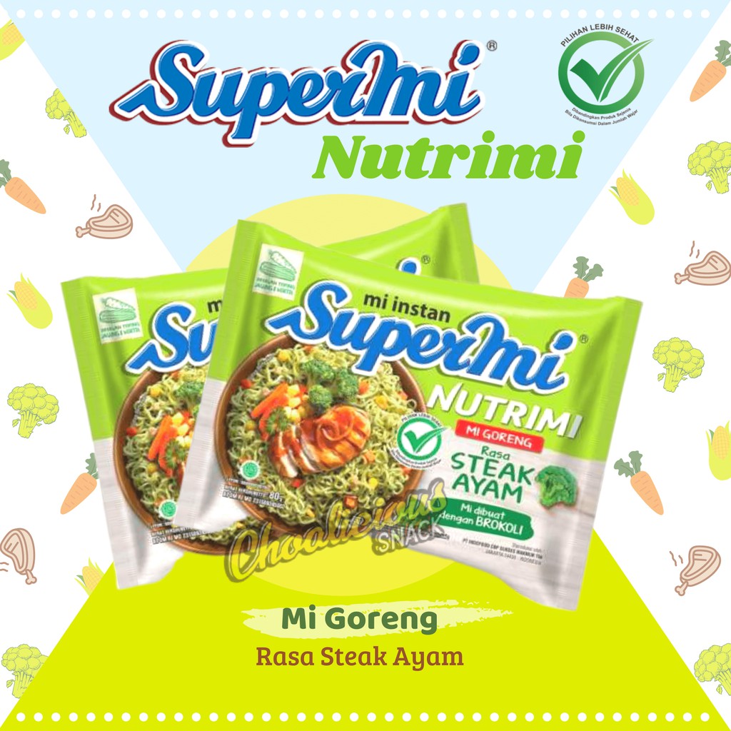 Supermi Nutrimi Mie Goreng Rasa Steak Ayam 80 gr