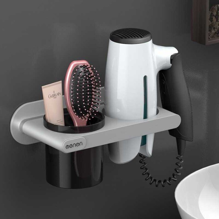 Rak Holder Gantung Hair Dryer with 1 Storage Cup