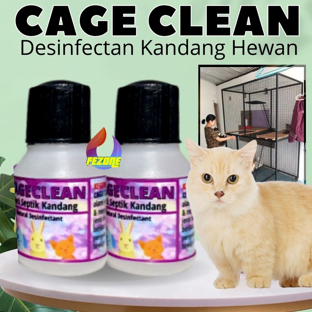 CAGE CLEAN DESINFECTANT 10ML Desinfectan kandang hewan FEZONE