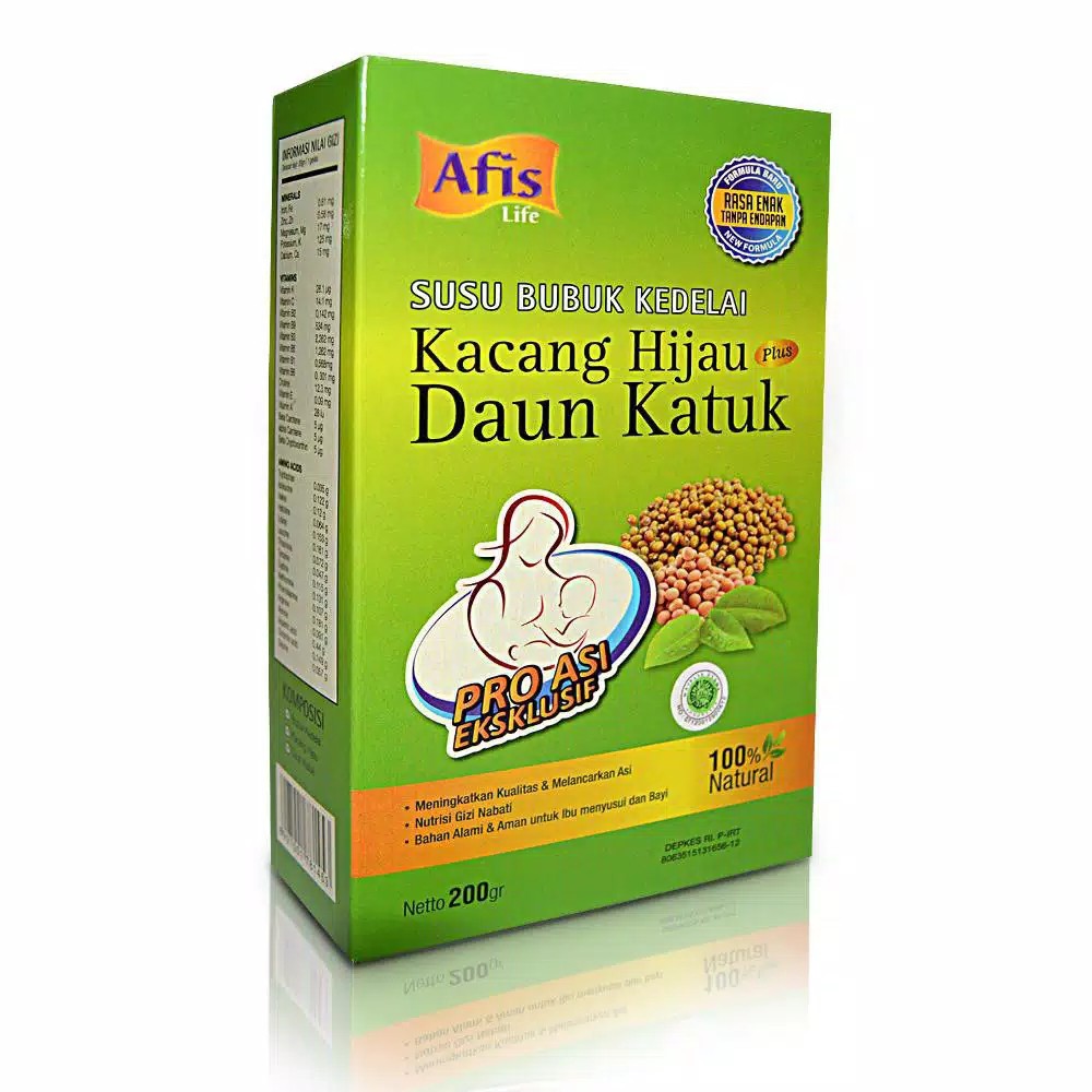 Afis Susu Daun Katuk Booster Asi Susu Pelancar Asi Susu Bubuk Kedelai Kacang Hijau