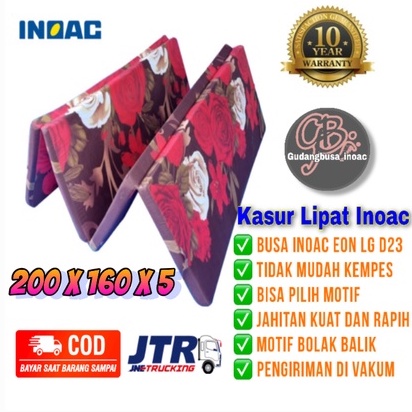 Kasur Lipat 4 busa INOAC ukuran nomor 2 (200x160x5)