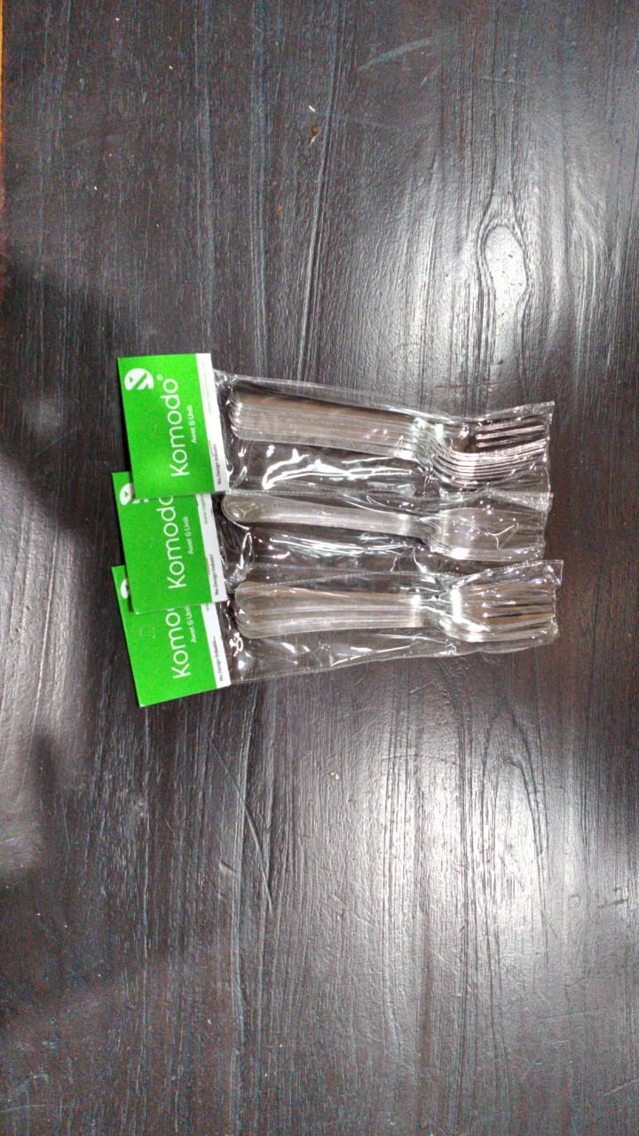 Sendok Garpu Makan Polos Stainless Steel - Bulat / 1 Lusin