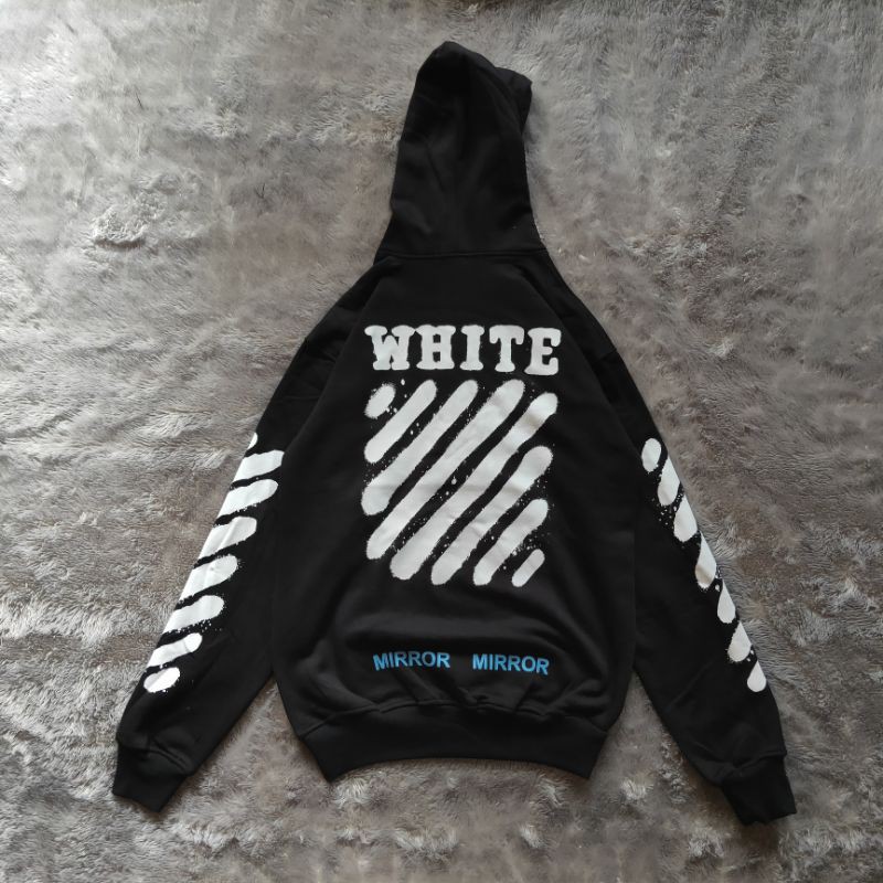 Hoodie Off White Spray Mirror Fulltag &amp; Lebel