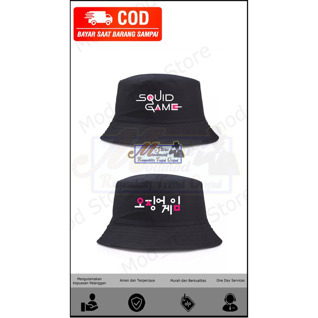 TOPI BUCKET DEWASA SABLON SQUID GAM / TOPI BUCKET CEWEK / TOPI BUCKET DEWASA - DRILL - Mod_mod Store