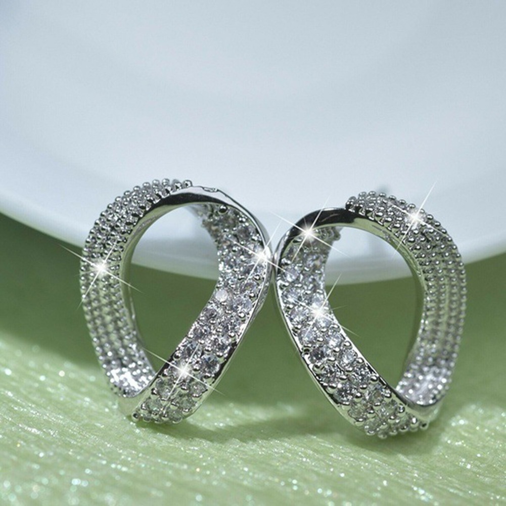 Hu Hu Hu Hu Hu Alat Bantu Pasang Kacamata♡ Anting Tusuk Wanita Desain Geometri Hias Cubic Zirconia Gaya Elegan Untuk Pestahadiah