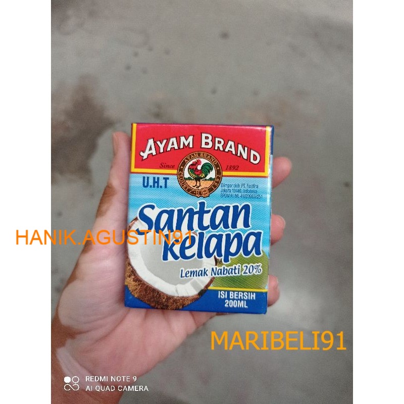 

Santan Kelapa Ayam Brand 200Ml / Ayam Brand Coconut Milk 200Ml MB91