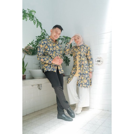 BATIK COUPLE ATASAN MODERN KANCING DEPAN ABISATYA ||ATASAN KERJA|| (M-L-XL-XXL-XXXL-4L)