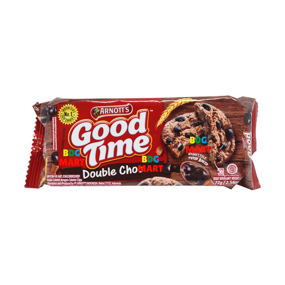 

PACK Arnotts Good Time Double Choco Biskuit Rasa Coklat dengan Taburan Chococip - 72gr