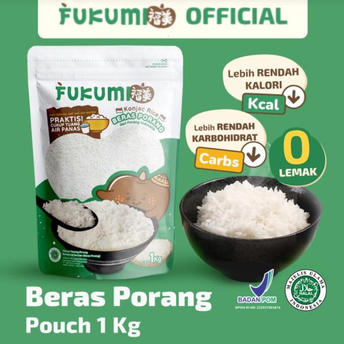 

Fukumi Beras Porang Pouch - Beras Shirataki - Beras Diet - 1kg