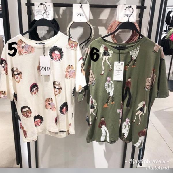 Stok Baru Kaos Zara Motif Baru Original Awet Shopee Indonesia