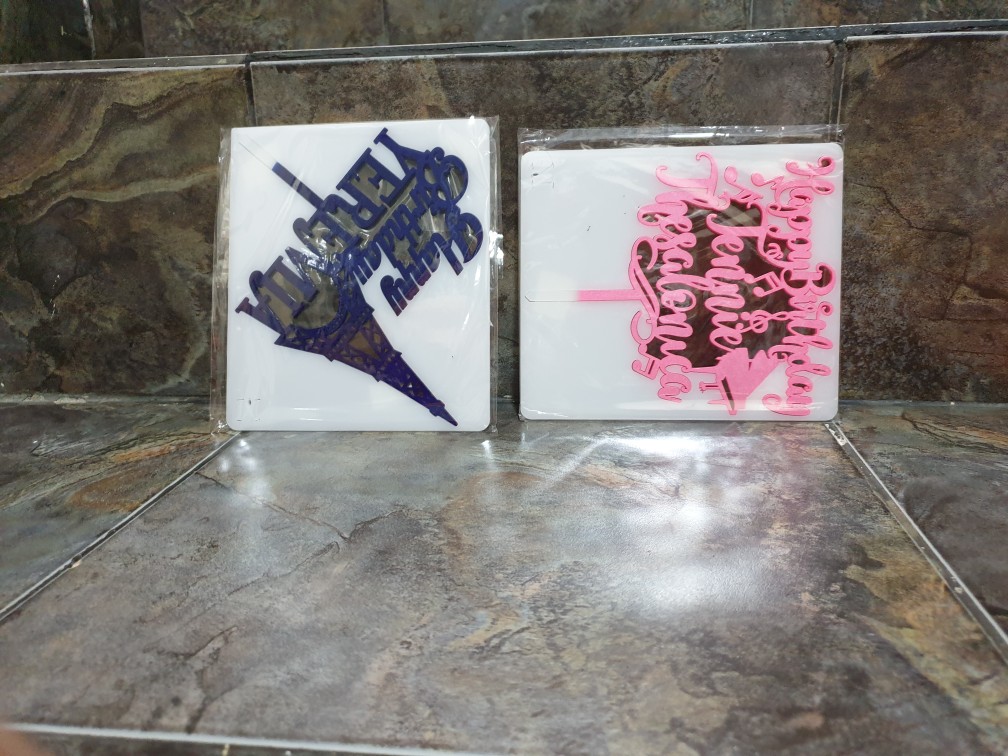 Customized Coloured Acrylic Cake Topper