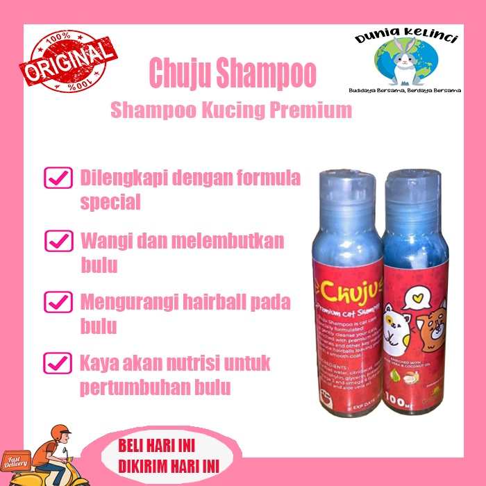 SHAMPOO KUCING CHUJU WANGI MELEMBUTKAN BULU