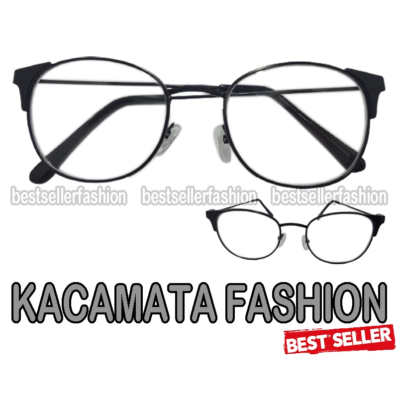 BARU! Kacamata Normal Gaya Fashion Wanita Pria Unisex Lensa Transparan Kaca mata Gaya Kacamata Oval Hitam Korean Gaya Frame Oval