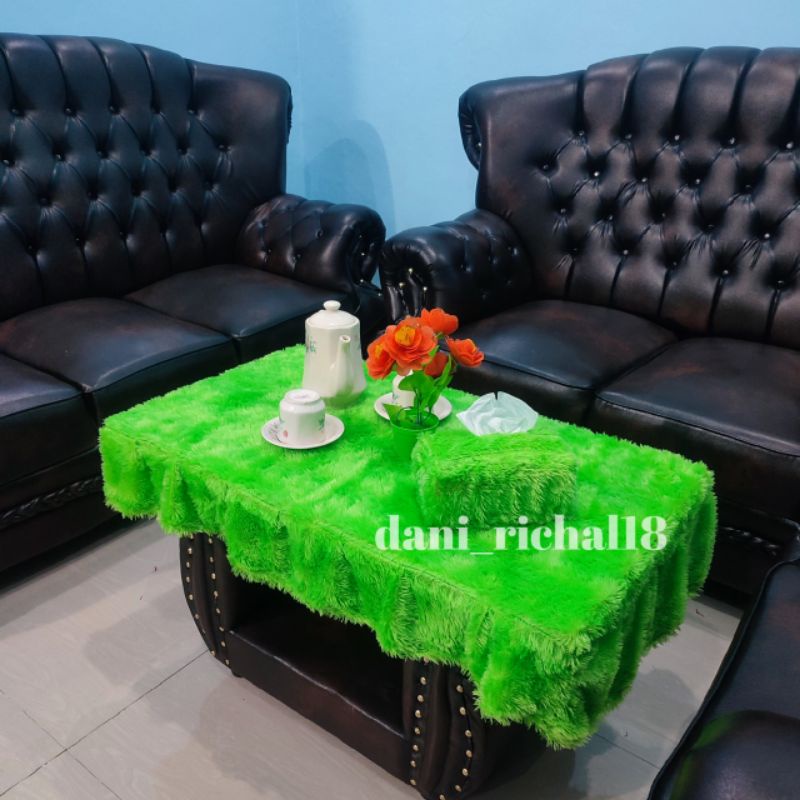 RB Taplak Meja Bulu Rumbai / Taplak Meja Rumbai Bulu Premium / Taplak Meja Bulu Rasfur / Taplak Meja