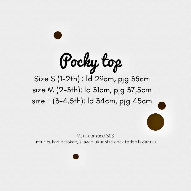 POCKY TOP (kutungan) anak Unisex