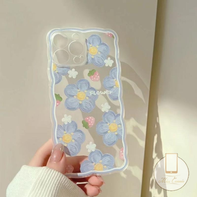 Soft Case Tpu Transparan Motif Bunga Strawberry Untuk iPhone 7 Plus 8 Plus 11 X XR XS Max 12 13 Pro Max 6 6s Plus SE 2020