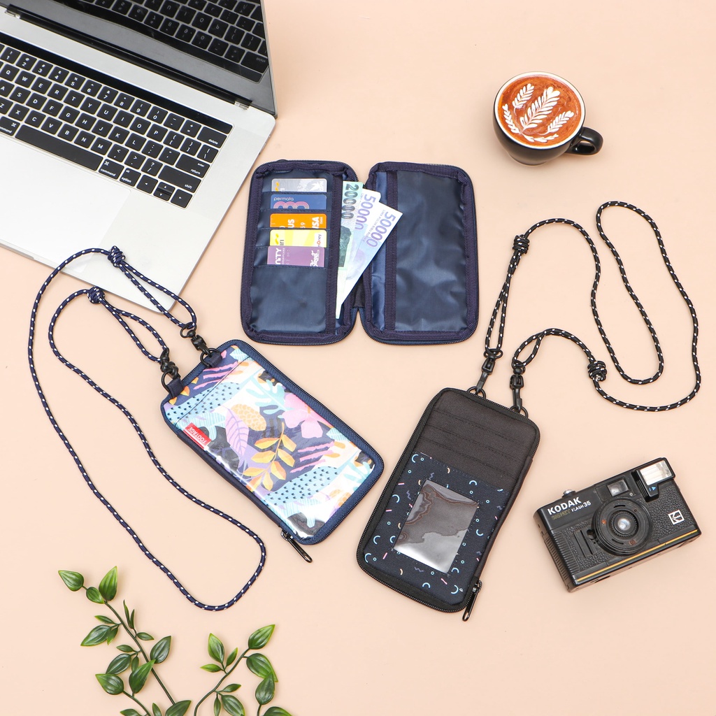 Tas Dompet HP ID Card Holder Hanging Phone Wallet Kalung Gantung Leher Multifungsi Wanita Pria TS-11 Motif Terbaru