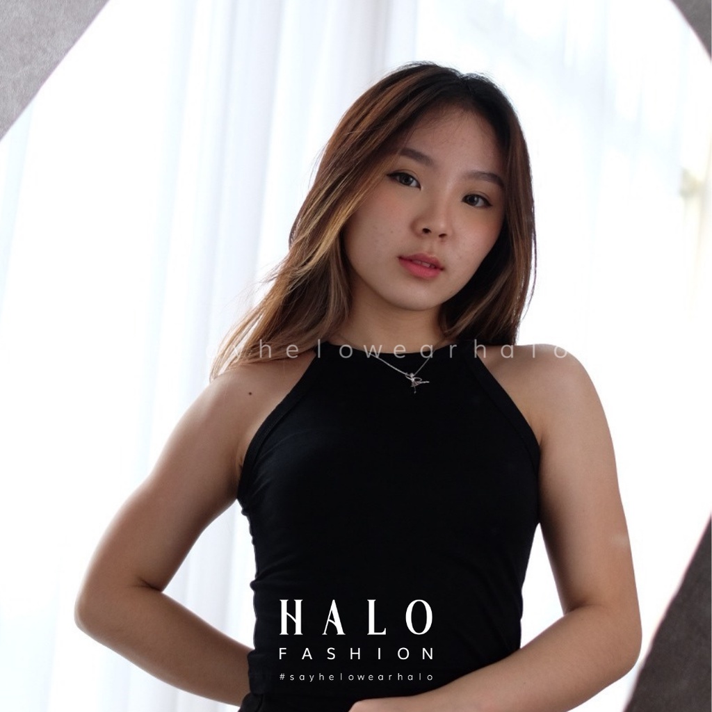 [HaloFashion] Jovita Sexy Crop Top Tank Top Halter Top Basic Top Korean Fashion
