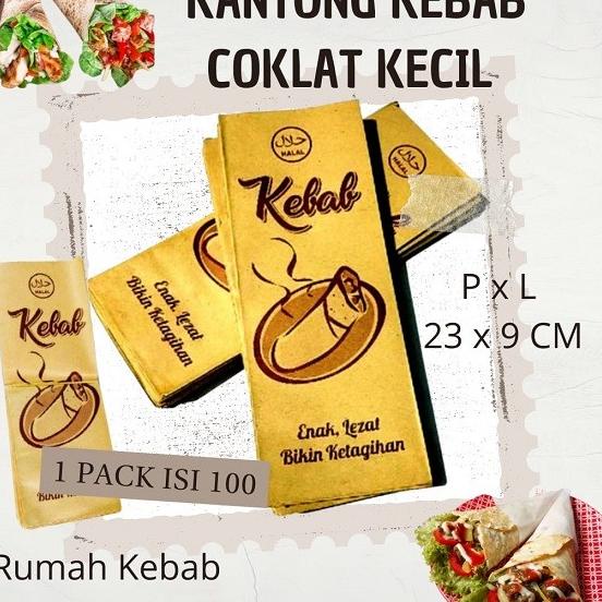 

Kantong Kebab Dus Kebab - Packaging Kemasan Kebab Coklat Kecil 100 pcs