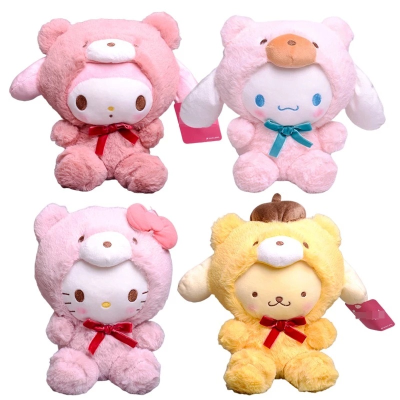 Mainan Boneka Stuffed Kartun Sanrio Kuromi My Melody Bahan Plush Ukuran 20Cm Untuk Anak Perempuan