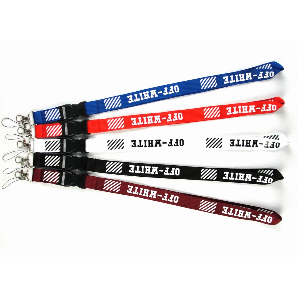 Off-WhitePutih pucat tali lanyard Tali Kamera Tali Ponsel Merek Lanyard Untuk Gantungan Kunci Sling Gantungan Kunci Pemegang ID Card Anti Hilang