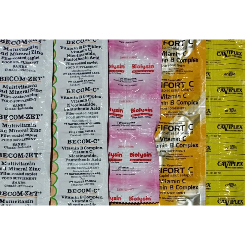 Vitamin Caviplex Biolysin Becom Zet Becom C