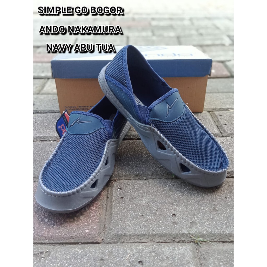 Sepatu slip-on pria ando nakamura ori size 39-43