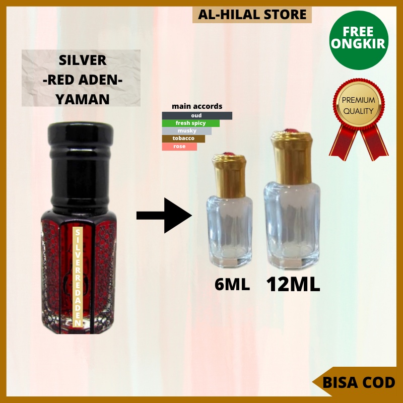 PARFUM SILVER RED ADEN YEMEN 6ML/12ML BEST SELLER PARFUME TERBARU NON ALKOHOL | MINYAK WANGI IBADAH 