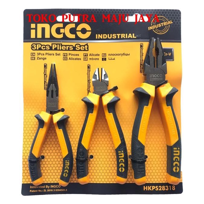 INGCO TANG SET INDUSTRIAL KOMBINASI 8" LANCIP 6" POTONG 6" 3PCS INGCO