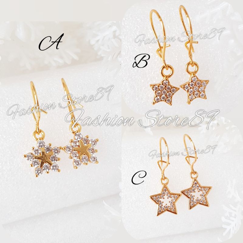 Anting Jurai Bintang Elegan Perhiasan Lapis Emasn18k berkualitas tinggi yaxiya Xuping impor bestseller anting jurai Star