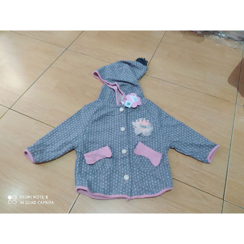 Jaket Anak perempuan 1 - 2 tahun dengan Bertopi