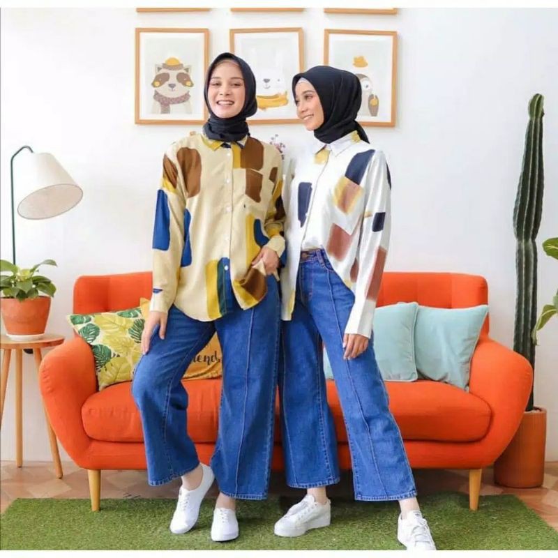 GANIM KEMEJA BAHAN UNIQLO RAYON