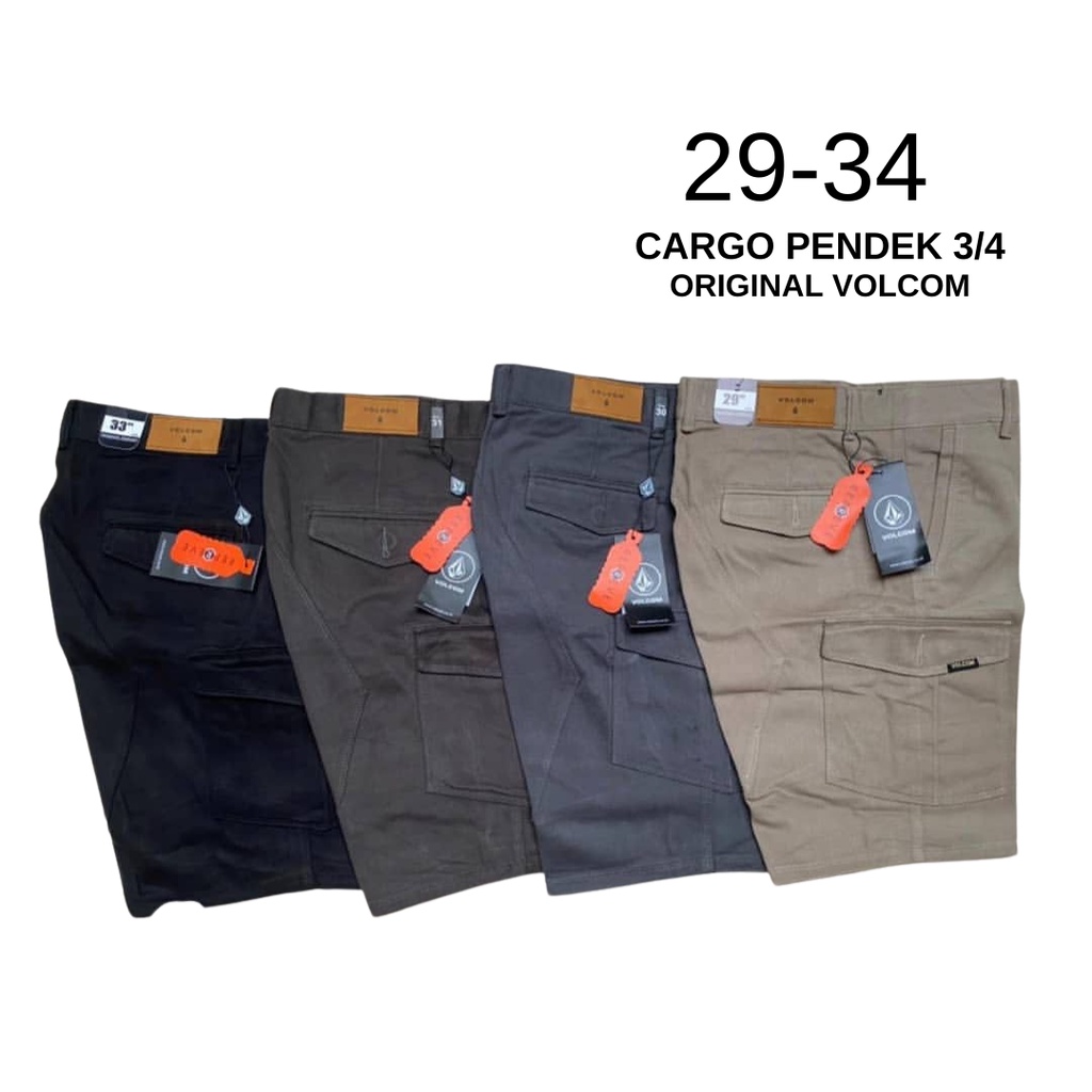 Celana Cargo Volcom Pendek Atas Lutut 3/4 Original Full Acc