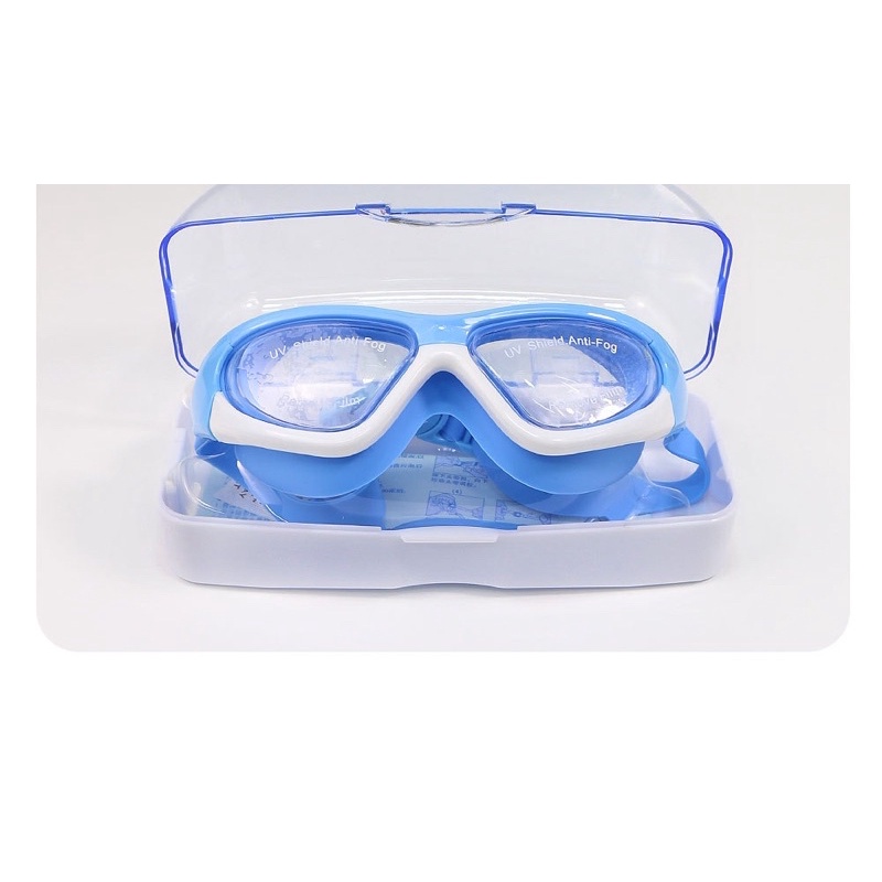 kacamata renang anak anti-fog UV protection large frame kids goggles swim glasses multi