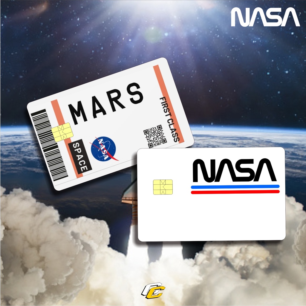 

STICKER PELINDUNG KARTU SKIN CARD ATM SIM KTP E-MONEY STIKER MOTIF NASA ROCKET MARS LEM KUAT