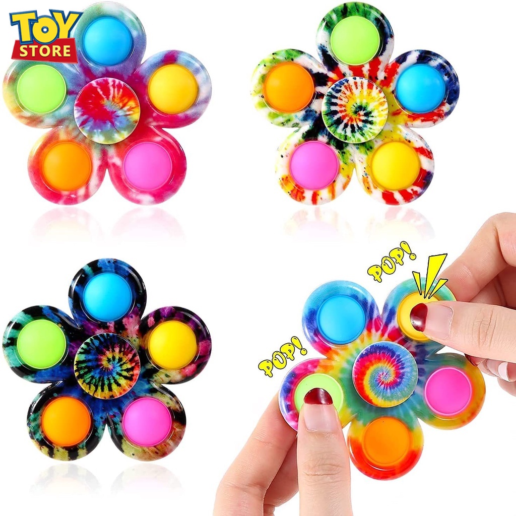 Pop It Fat Brain Finger Gyro Mainan Dekompresi Ujung Jari Gyro Sederhana Dimple Fidget Toy