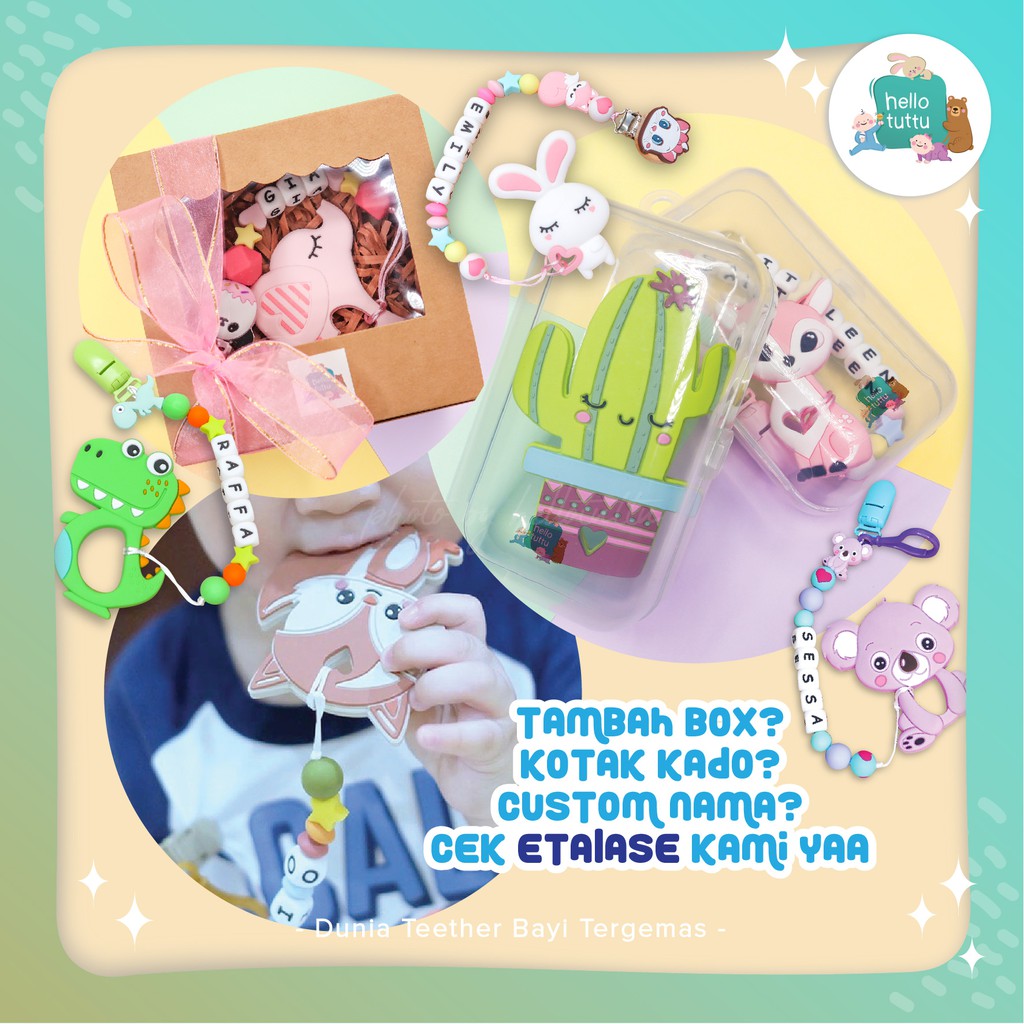 ONLY Empeng Bayi Clear Transparant / Hellotuttu / BPA Free, Tidak Bau atau Luntur/Gigitan, Dot Bayi-7