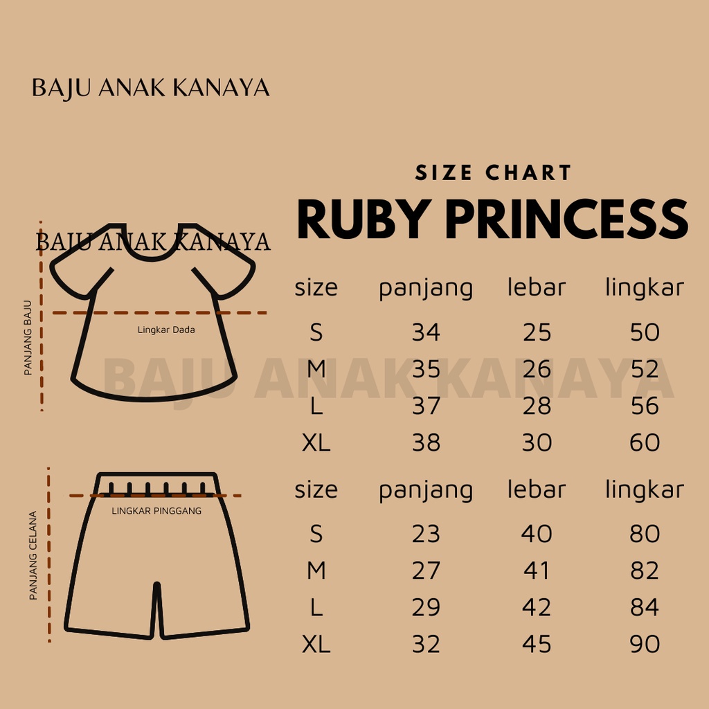 1-4 TH SETELAN ANAK RUBY PRINCESS ONESET ANAK BY MYBEE