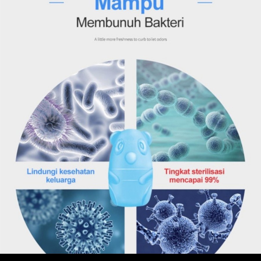 Pembersih Toilet bentuk beruang biru automatic magic flush cleaner wc